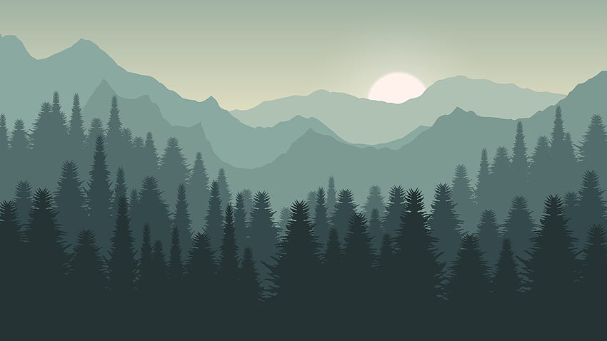 Forest Illustration, Aesthetic Forest HD wallpaper