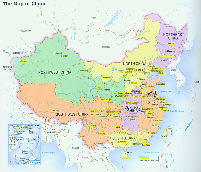 큰 버전의 중국 물리적 지도 17111000 HD 월페이퍼