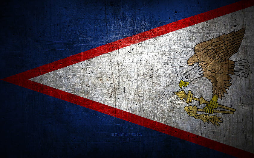 Bandiera di metallo delle Samoa americane, arte grunge, paesi oceanici, Giorno delle Samoa americane, simboli nazionali, Bandiera delle Samoa americane, bandiere di metallo, Bandiera delle Samoa americane, Oceania, Samoa americane Sfondo HD