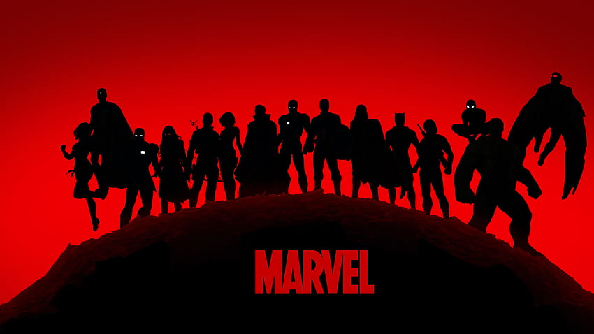 Marvel-Silhouette, Marvel-Minimal HD-Hintergrundbild