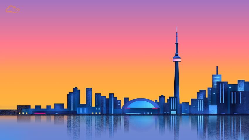 Град Залез Минимализъм Отражение Торонто - Резолюция:, 2560X1440 Торонто HD тапет