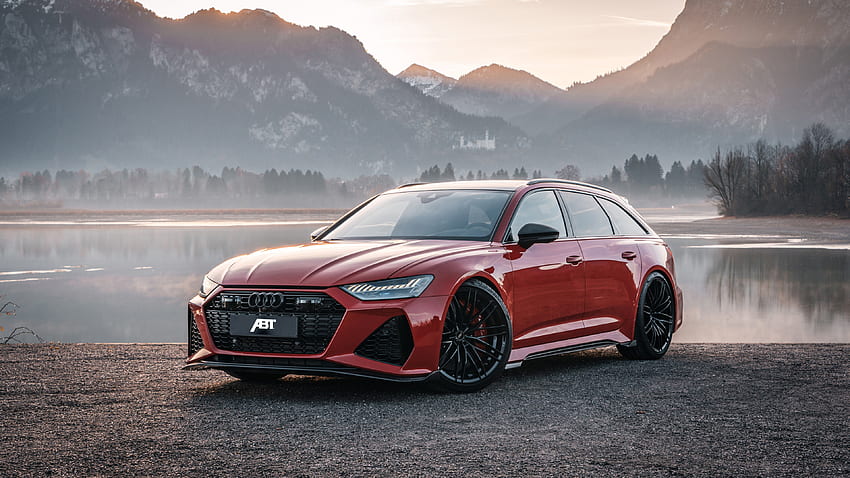 Audi Tuned, vermelho, ABT, RS6, alemanha papel de parede HD