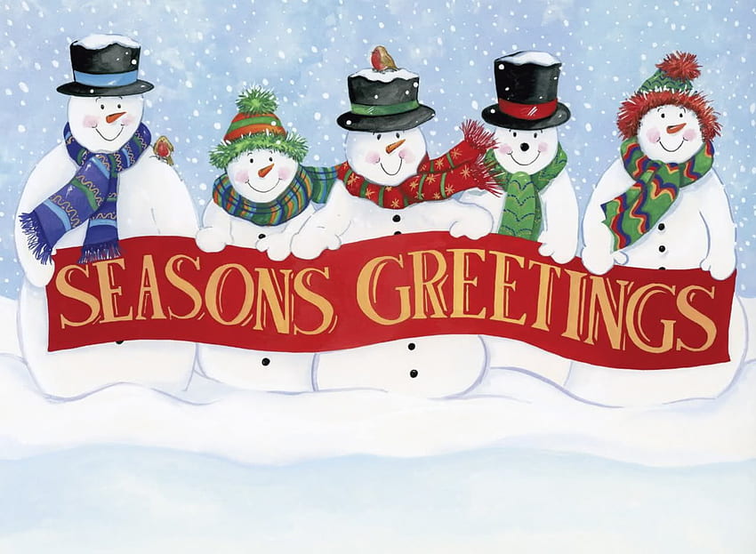 Season Greetings, snowman, holiday, greetings, seasons, sayings HD wallpaper