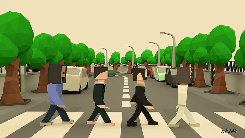 Beatles Abbey Road, The Simpsons Abbey Road HD wallpaper