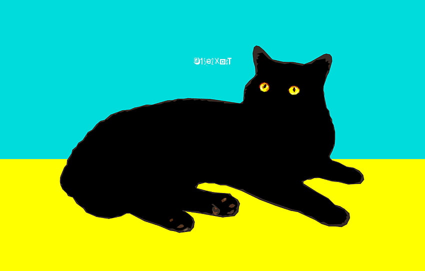 Zwierzę domowe, wektor, prosty, żółty, sztuka cyfrowa, zwierzę, artystyczny, minimalistyczny, kot. Mocah Tapeta HD