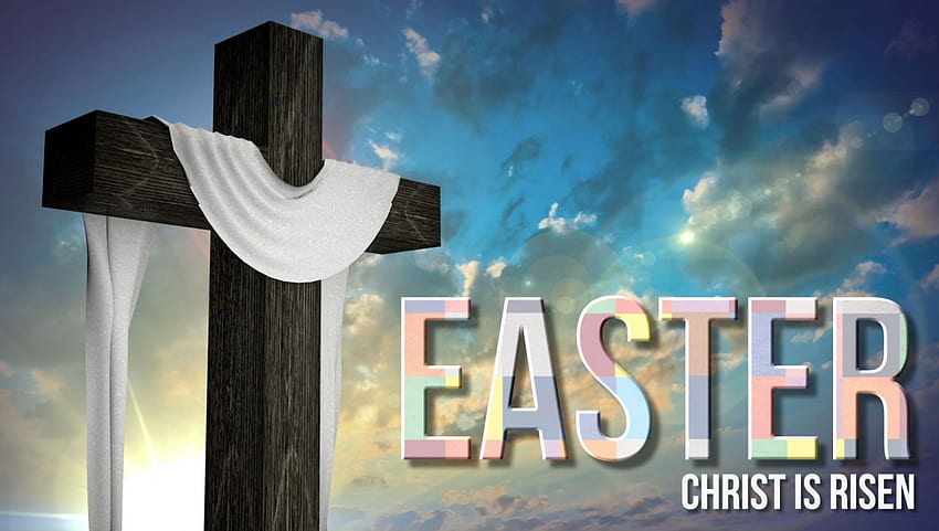 Easter, holiday, cross, clouds, sky HD wallpaper