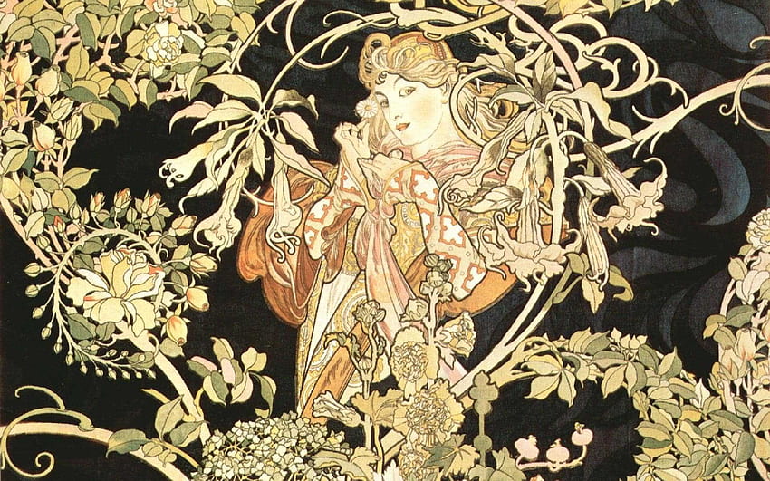 Alphonse Mucha - Müthiş, Alphonse Mucha Sanatı HD duvar kağıdı