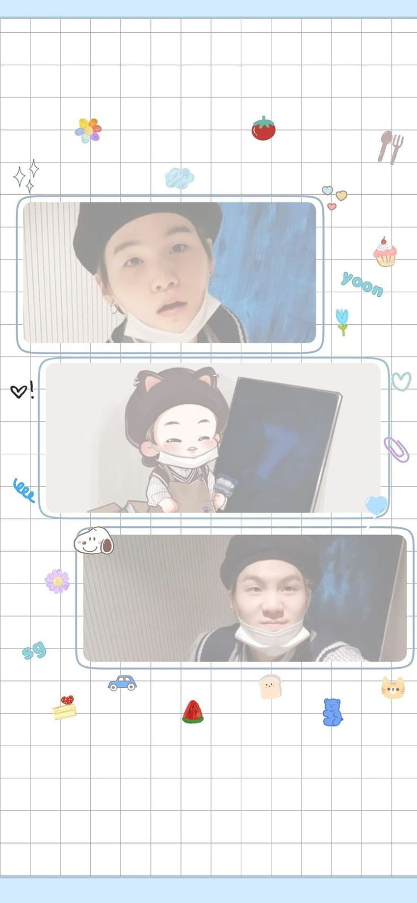Yoongi, animado, dibujo HD phone wallpaper