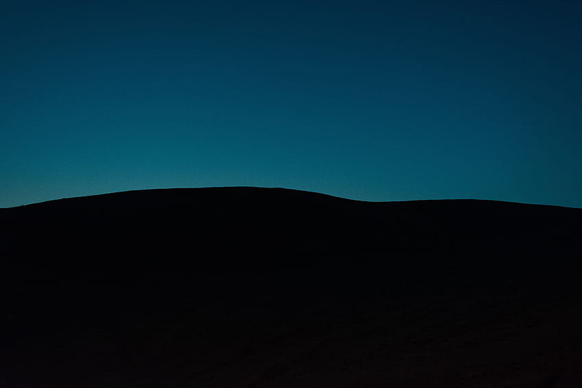 밤, 수평선, 어둠, 미니멀리즘, 언덕 HD 월페이퍼