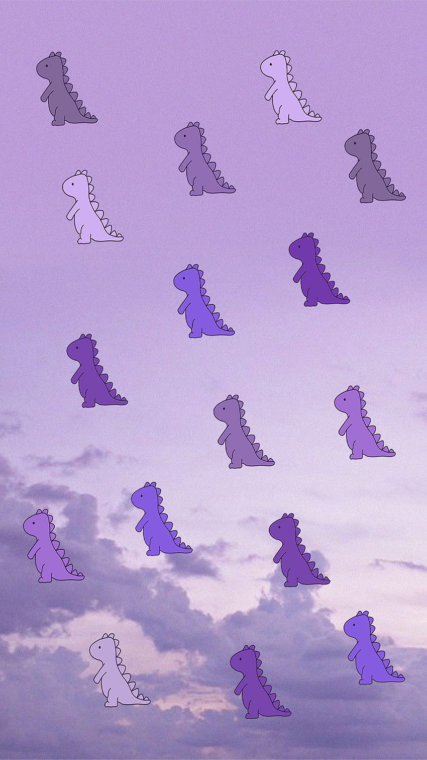 cute dino dinosaur, aesthetic, girly, purple HD phone wallpaper