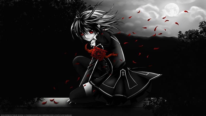 Download Intense, Mysterious Dark Anime Girl Wallpaper