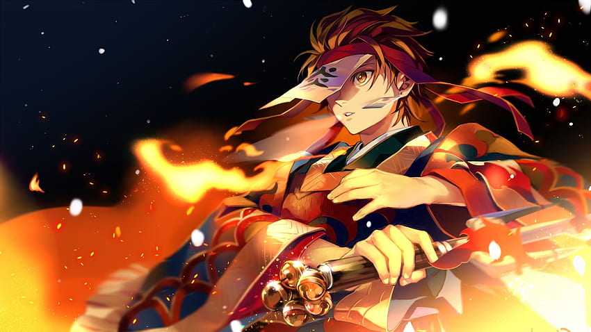 火神の舞 [Hinokami Kagura] 1440P 解像度、アニメ、背景、2560X1440 火 高画質の壁紙
