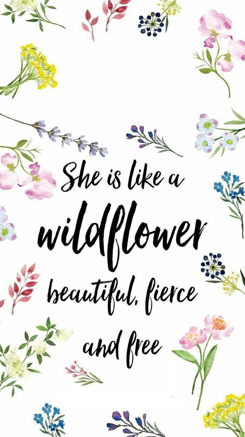 She is like a wildflower. Wild flower quotes, Flower quotes, Phone, Stay Beautiful HD phone wallpaper