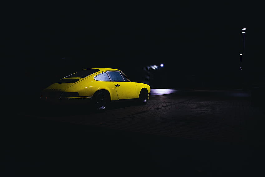 Noc, samochody, ciemność, samochód, maszyna, retro Tapeta HD