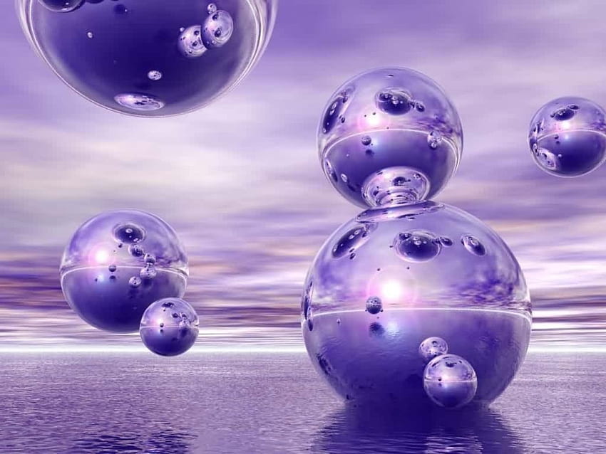 Reflective, globes, see, 3d, sky, balls, reflectwater, spheres HD wallpaper