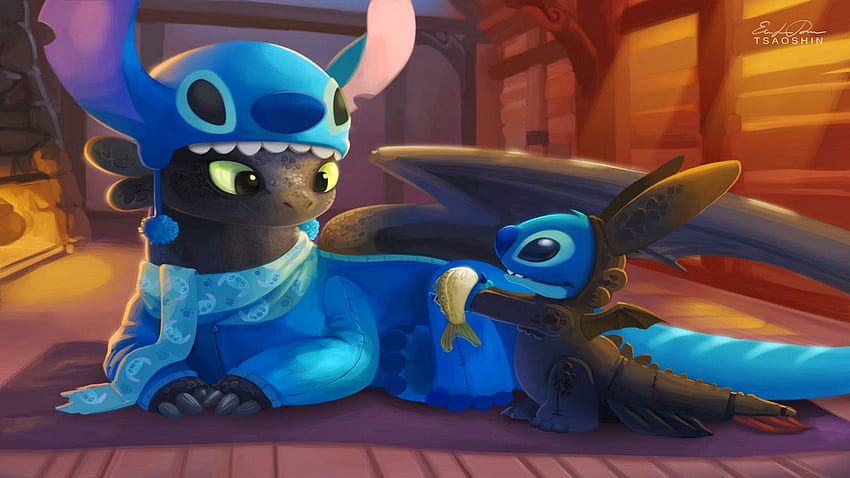 Stitch and Toothless :, Adorable Stitch Tapeta HD