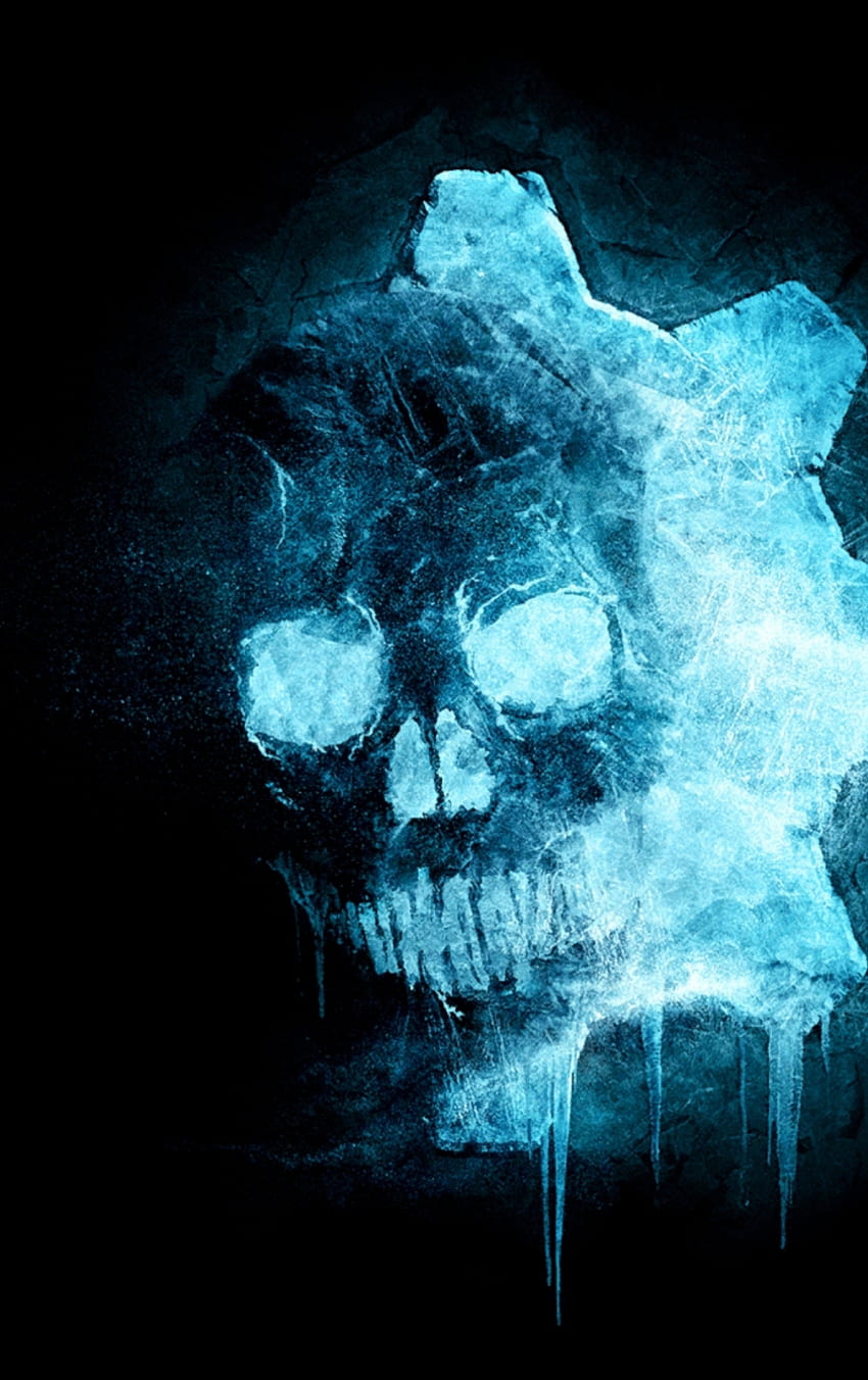 skull, gears of wars, game art, iphone 5, iphone 5s, iphone 5c, ipod touch, , background, 26734, Green iPhone 5 Skull HD phone wallpaper