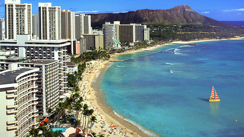 Hawaii Diamond Head And Waikiki Beach Preview HD wallpaper
