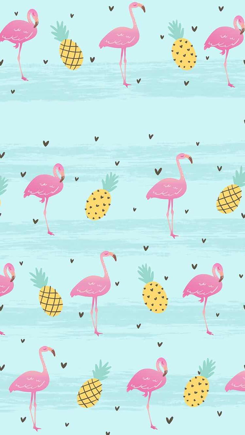 Flamingo Pineapple Background for iPhone, Pineapple Summer HD phone wallpaper