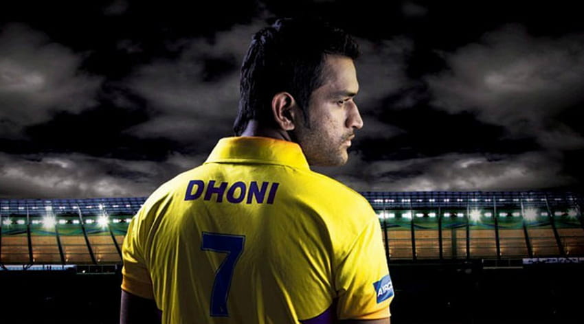 MS Dhoni com camisa amarela do CSK e online para todos os fãs do Chennai Super Kings antes do IPL 2020 papel de parede HD