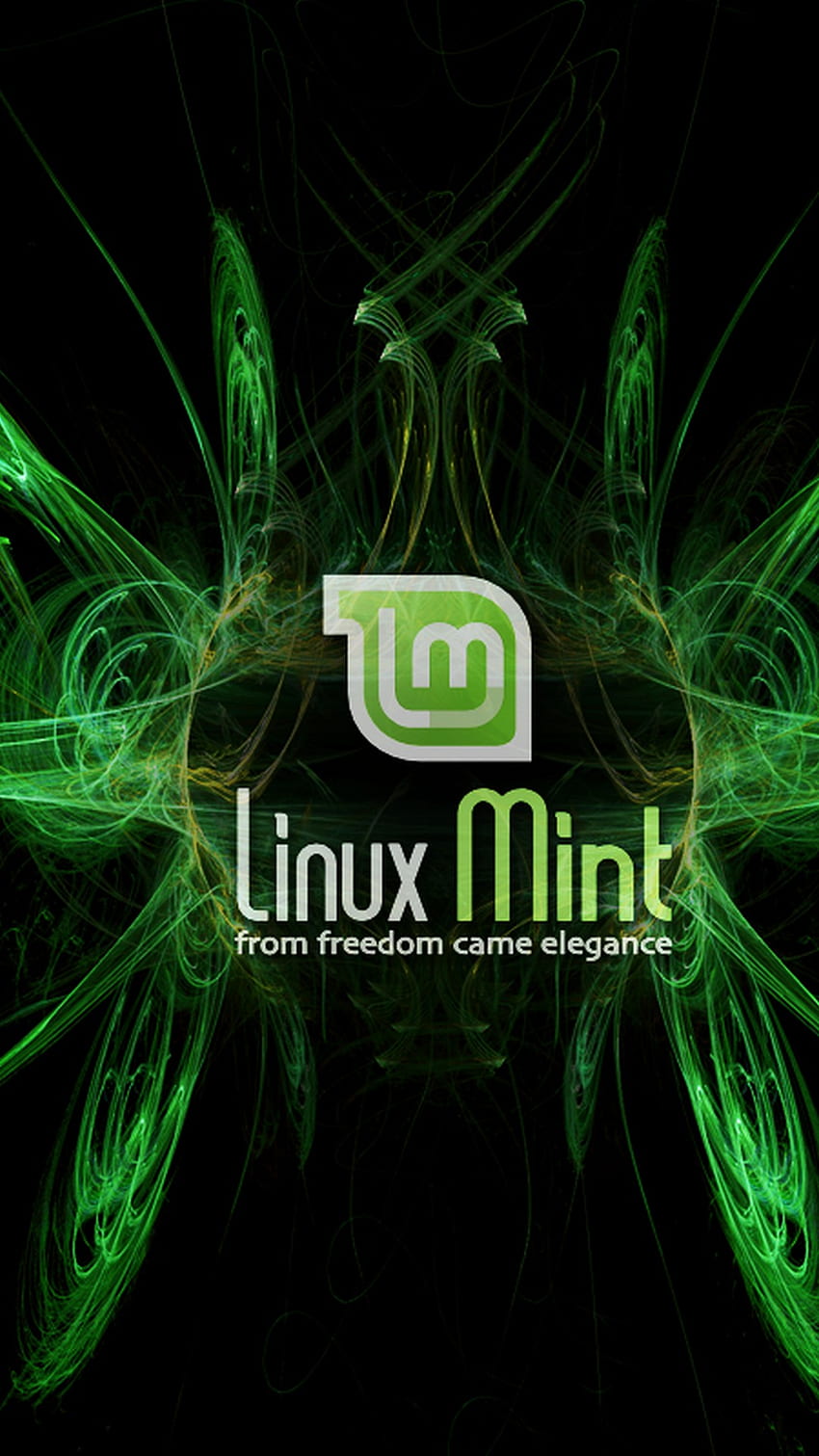 สีดำและสีเขียวสำหรับ iPhone ด้วยความละเอียด - Linux Mint - วอลล์เปเปอร์โทรศัพท์ HD