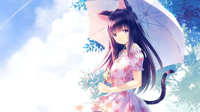 Cute Anime Girl, Pink Dress, Umbrella, , , Background, Cc9400, Anime Girl Pink HD wallpaper