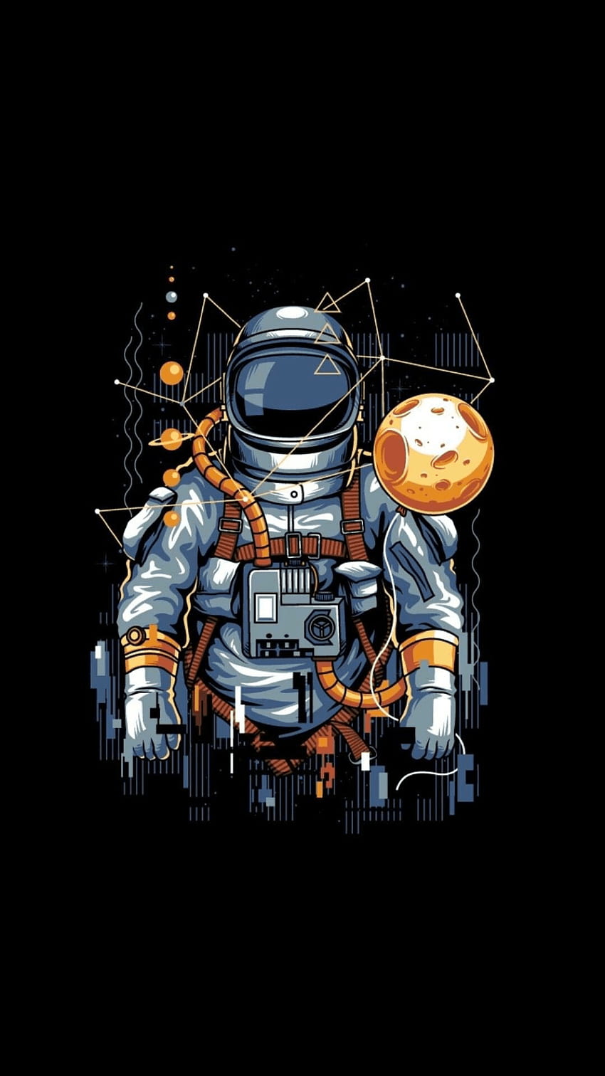 Astronauta, astronauta z kreskówek Tapeta na telefon HD