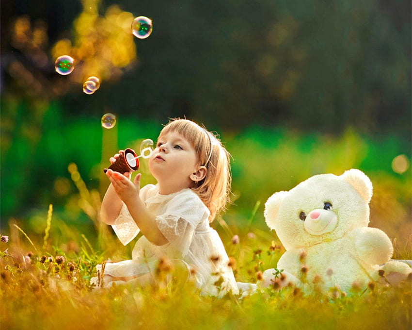 kids , people in nature, nature, grass, happy, graphy, Little Kids HD wallpaper