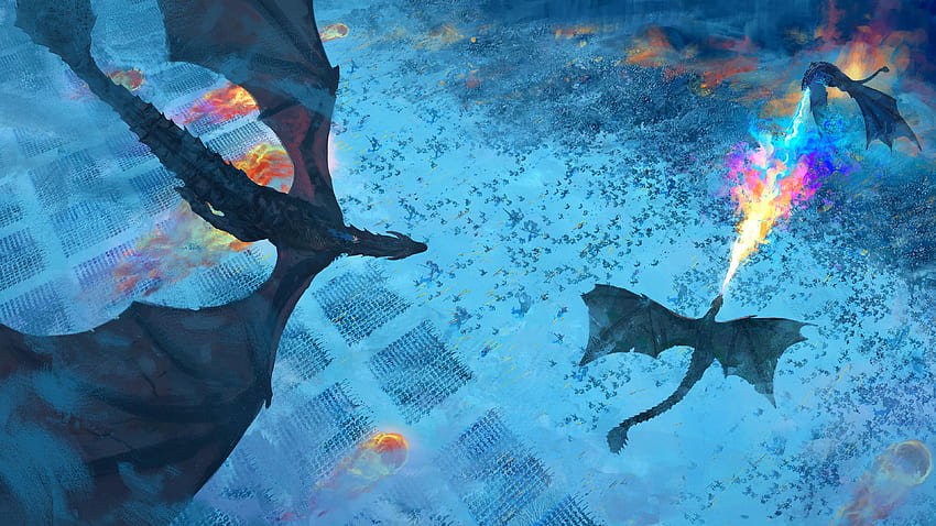 Game of Thrones Dragon Battle Season 8, Dragon Fight HD wallpaper
