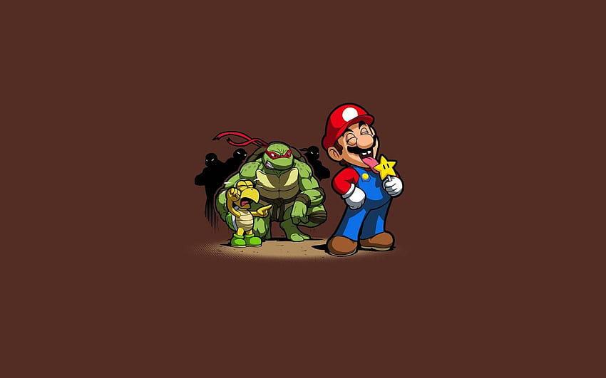 Super Mario and Teenage Mutan Ninja Turtles HD wallpaper