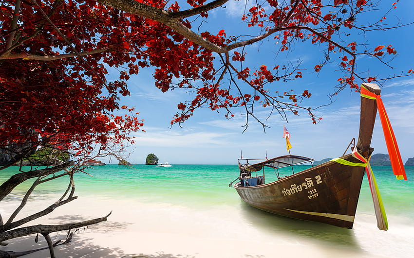 Pantai Krabi Thailand Semenanjung Tropis Laut Andaman Terbaik Wallpaper HD