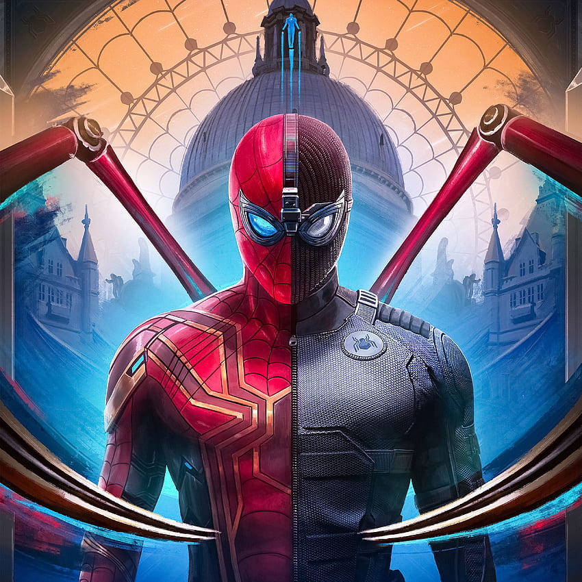 Film 2019, Spider-Man: Daleko od domu, Iron-spider, stealth suit, twarzą w twarz Tapeta na telefon HD