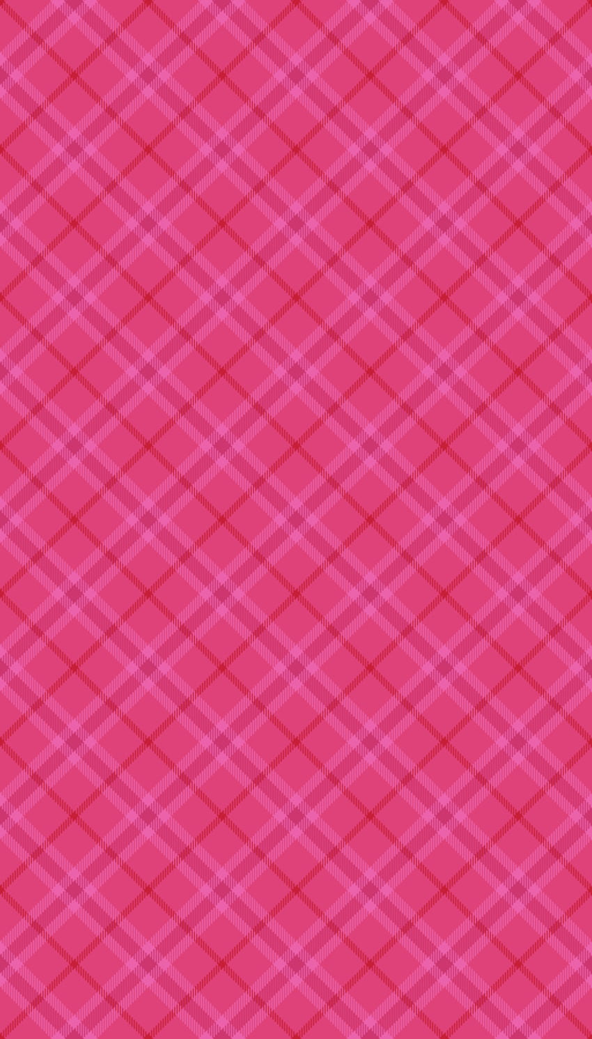 Crimson Pink Hibiscus, tartan pattern HD phone wallpaper