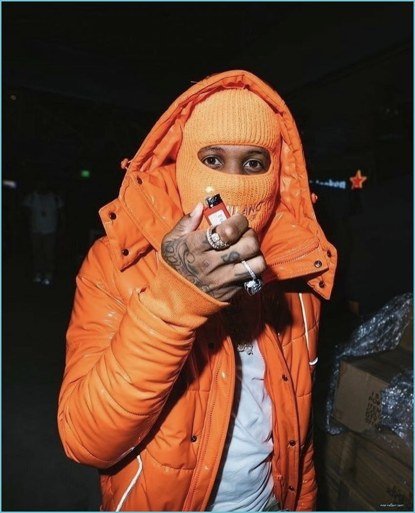 Ldnbarbiez en 10 Lil Durk, estampados retro, estética naranja - rapero naranja, naranja retro fondo de pantalla del teléfono