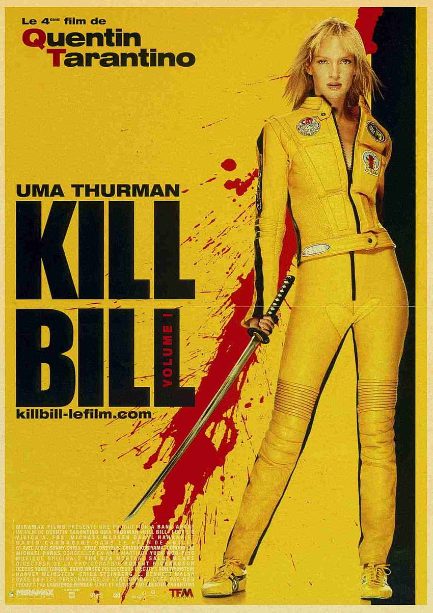 Poster Film Klasik Quentin Tarantino Kill Bill Vol.1 Retro Kraft wallpaper ponsel HD