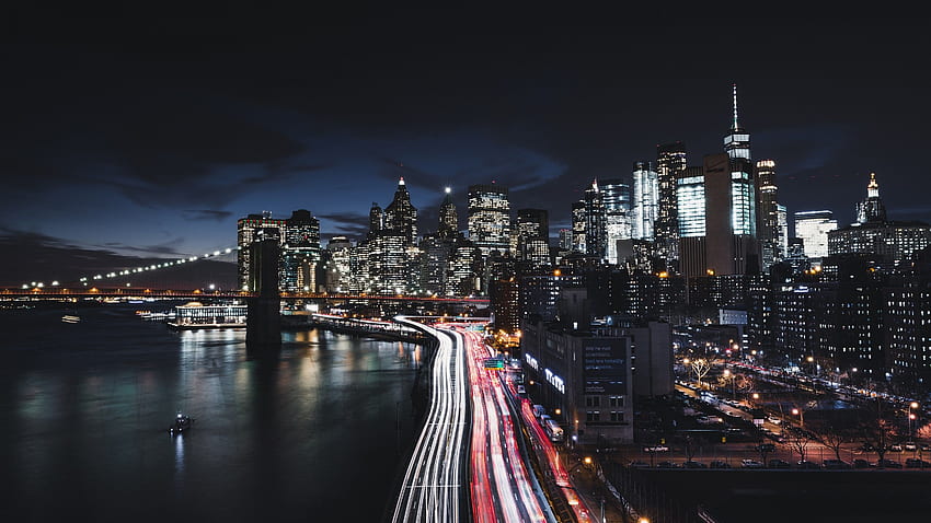New York City, Manhattan, Zeitraffer, Gebäude, 3200 x 1800 Brücke HD-Hintergrundbild
