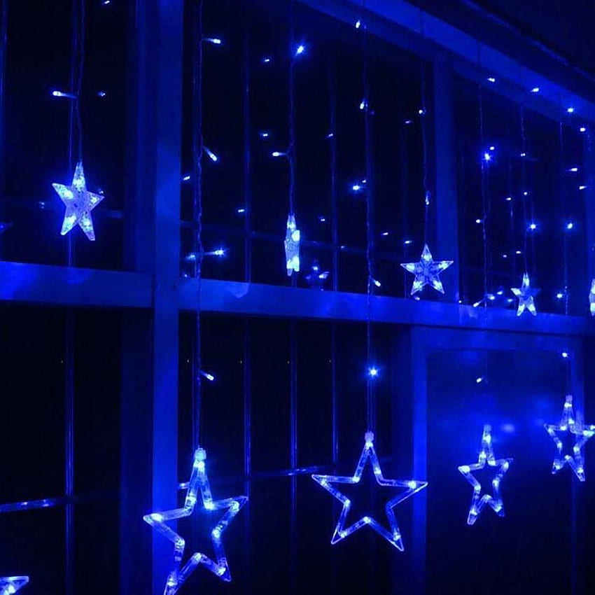 Star Curtain Blue Lights in 2021. Light blue aesthetic, Blue aesthetic dark, Dark blue HD phone wallpaper