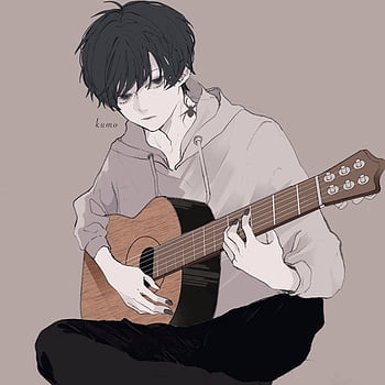Then Began Drawing The Guitar  Boy Playing Guitar Drawing In Colors  Free  Transparent PNG Clipart Images Download