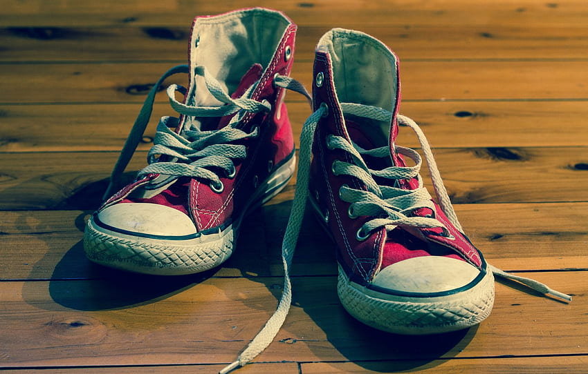 All Star, pair, Converse for , section разное -, Red Converse HD wallpaper