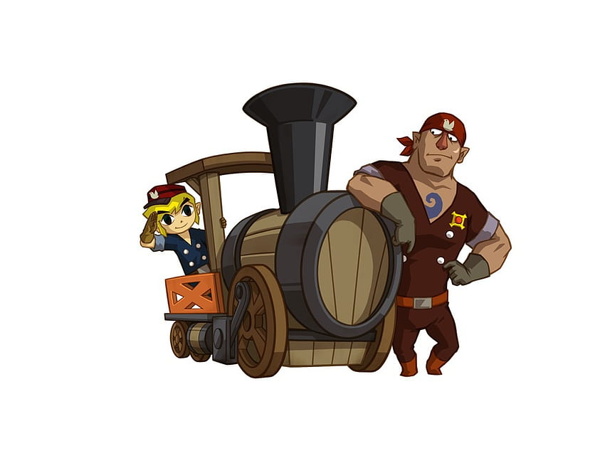 Toon Link дирижира влака, toon link, пират, дрехи на диригент, видео игри, влак HD тапет