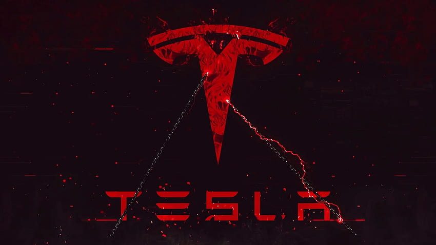 Tesla Red Logo Live HD wallpaper