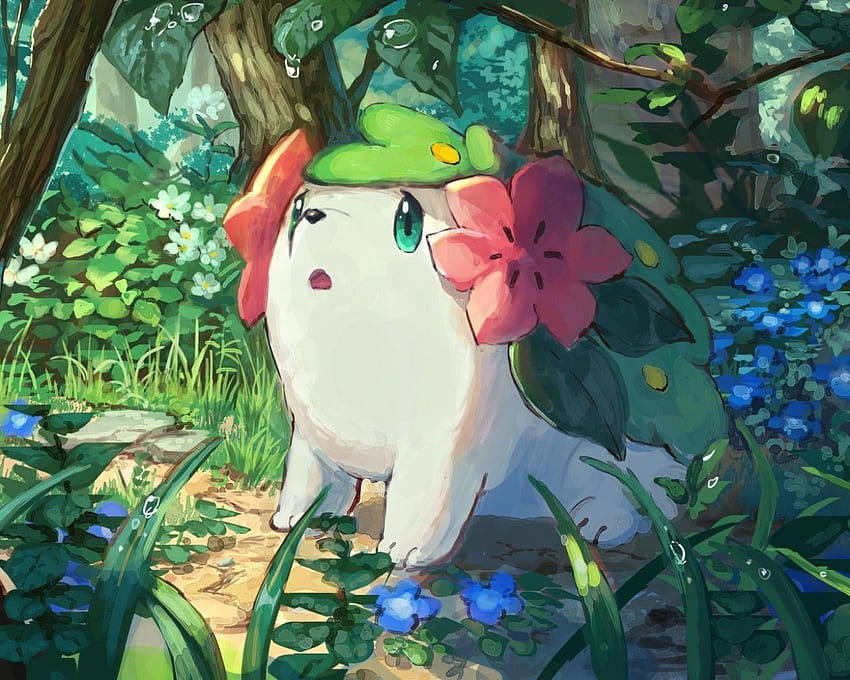 Pokemon Shaymin, Cute, Forest, Bubbles, Pokemon Spring HD wallpaper