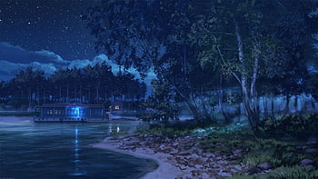 A Bench In A Park At Night VN Background by drechenaux on DeviantArt