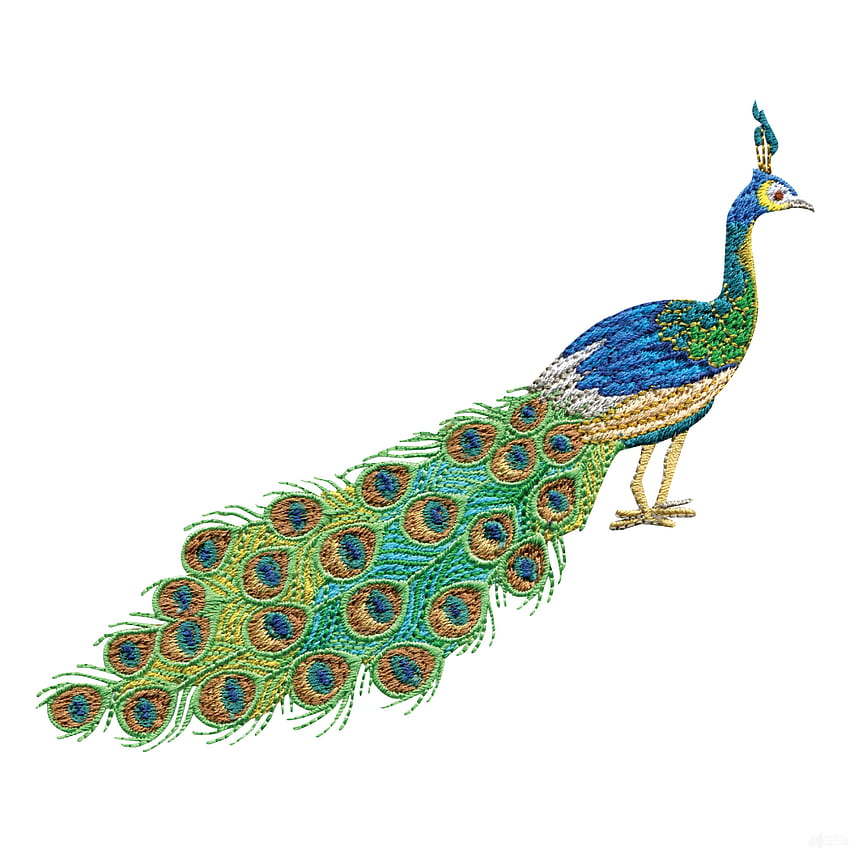 Diseño de bordado de pavo real, diseño de pájaro de pavo real fondo de pantalla del teléfono