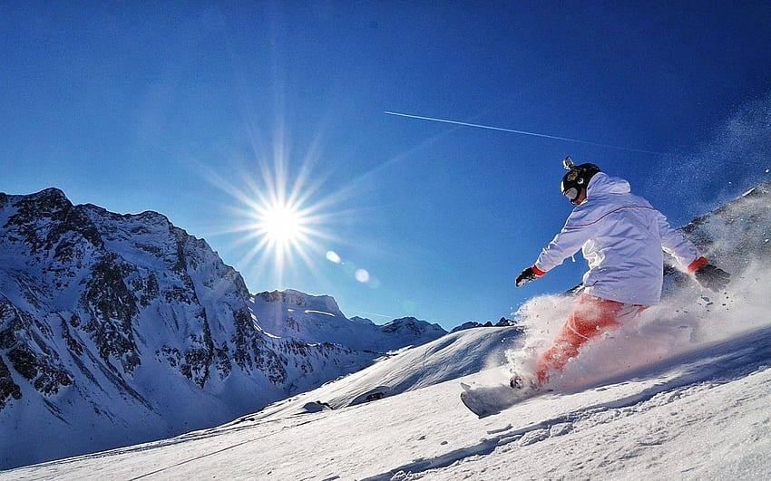 Sports, Mountains, Sun, Snow, Snowboard, Adrenalin, Adrenaline HD wallpaper