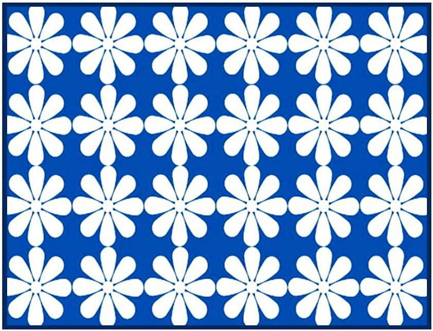 Daisy Chains, on blue, white daisies, flowers, art HD wallpaper