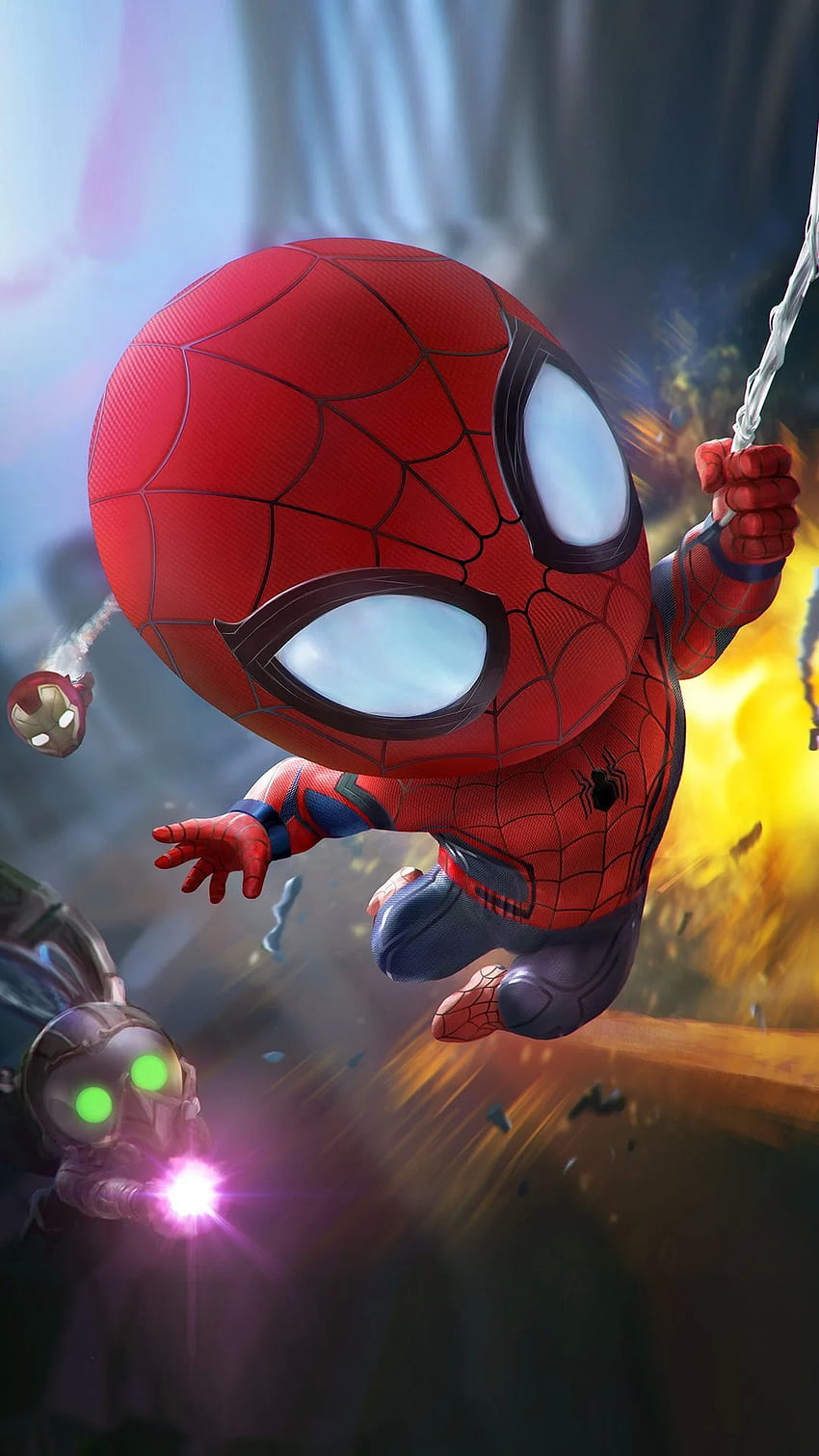 Baby Spider Man Mobile . Chibi marvel, Superhero , Deadpool HD phone wallpaper