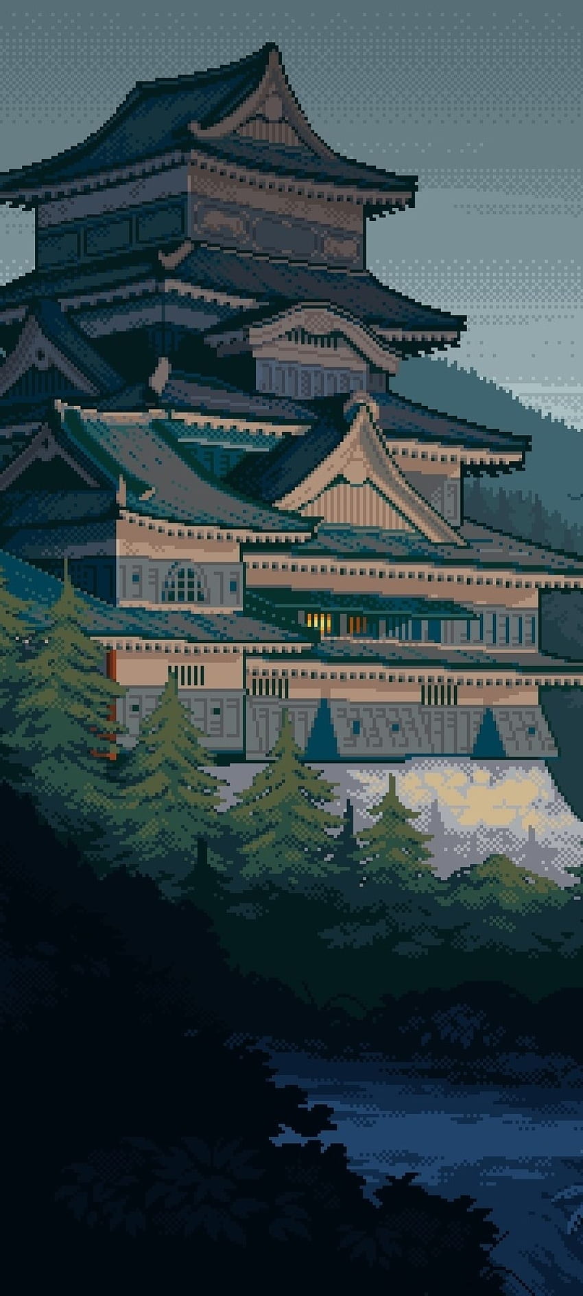 Rozdzielczość japońskiego zamku w pikselach, artysta, i tło, w języku japońskim Tapeta na telefon HD