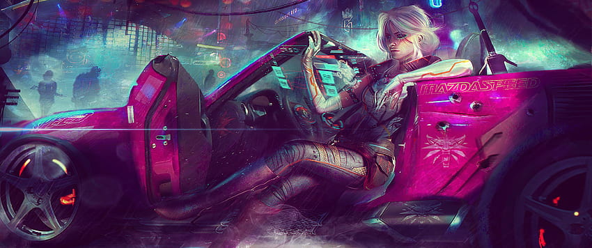 Ciri Cyberpunk 2077 (zmodyfikowany przeze mnie). 3440 x 1440: Panoramiczny, Cyberpunk Ultrawide Tapeta HD