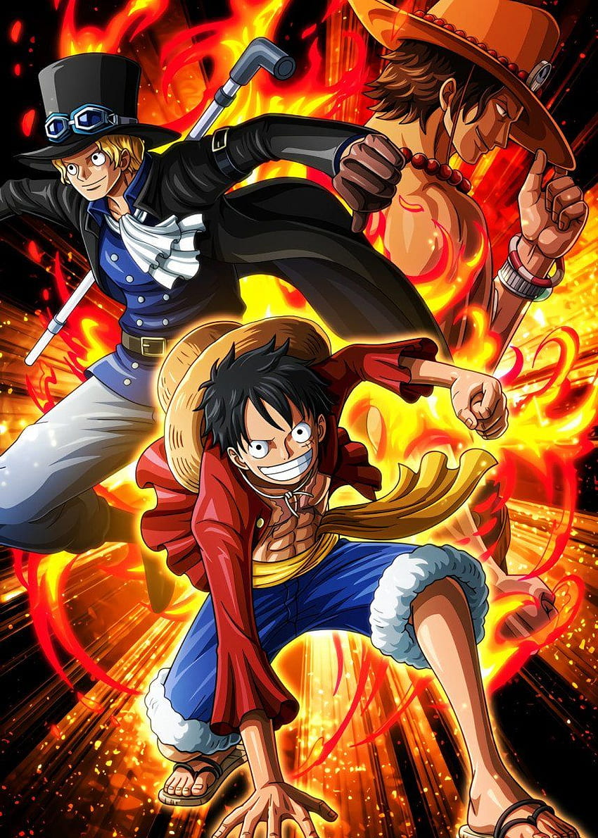 루피 사보 에이스' OnePieceTreasure의 포스터. 디스플레이. Manga anime one piece, 원피스 아이폰, 원피스 만화, 키드 루피 에이스 사보 HD 전화 배경 화면